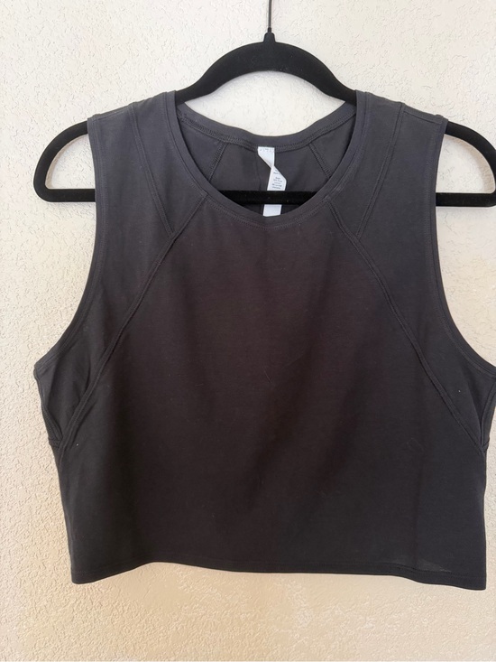 lululemon athletica Tops - Lululemon Muscle Love Crop Tank Black Pima Cotton Sleeveless Top Size 12
